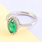 Rhapsody AAAA Kolumbianischer Smaragd, Weißer Diamant Ringe 950 Platin (Größe 17.00) ca. 1.10 ct