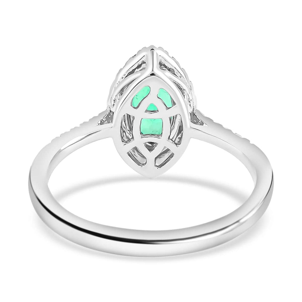 Rhapsody AAAA Kolumbianischer Smaragd, Weißer Diamant Ringe 950 Platin (Größe 17.00) ca. 1.10 ct