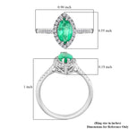 Rhapsody AAAA Kolumbianischer Smaragd, Weißer Diamant Ringe 950 Platin (Größe 17.00) ca. 1.10 ct