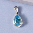 Schweizer Blautopas-Anhänger, 925 Silber platiniert ca. 1,61 ct