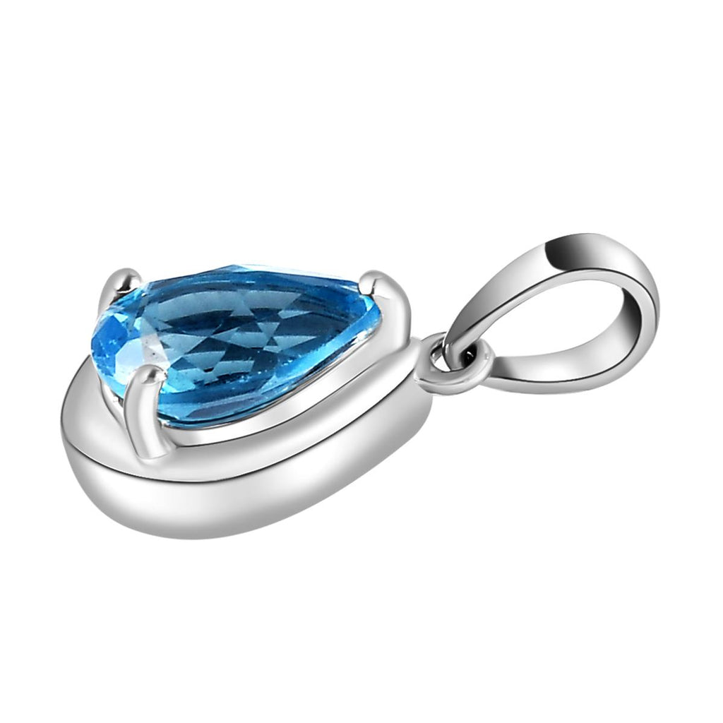 Schweizer Blautopas-Anhänger, 925 Silber platiniert ca. 1,61 ct