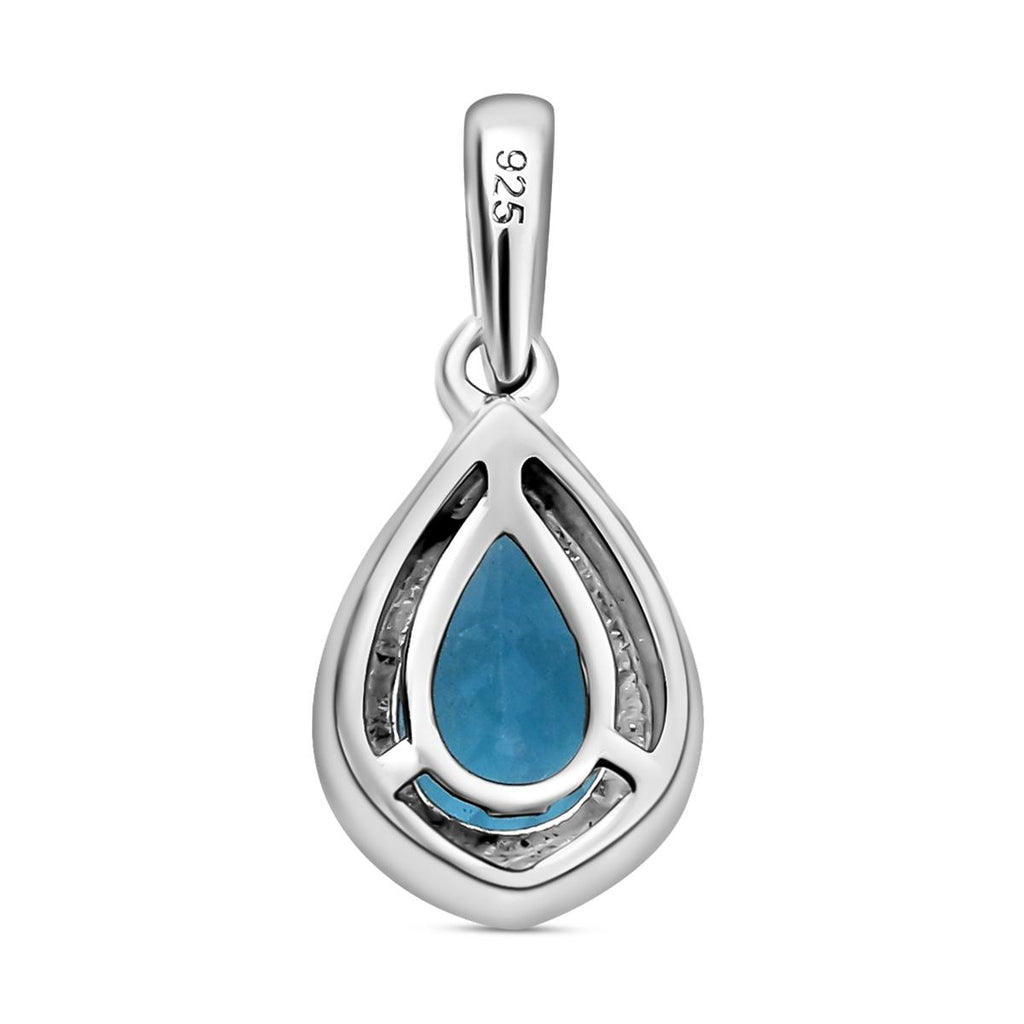 Schweizer Blautopas-Anhänger, 925 Silber platiniert ca. 1,61 ct