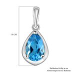 Schweizer Blautopas-Anhänger, 925 Silber platiniert ca. 1,61 ct