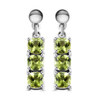 Natürliche Peridot-Ohrringe, 925 Silber platiniert ca. 1,05 ct