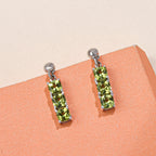 Natürliche Peridot-Ohrringe, 925 Silber platiniert ca. 1,05 ct
