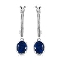 Ceylonfarbene Quarz und Tansanit-Ohrringe, 925 Silber platiniert - 4,26 ct. 