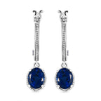 Ceylon Farbe Quarz und Tansanit-Ohrringe, 925 Silber platiniert ca. 4,26 ct
