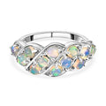 Natürlicher, äthiopischer Opal-Ring, 925 Silber platiniert (Größe 16.00) ca. 1,16 ct