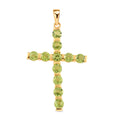 Natürlicher Peridot Kreuz-Anhänger in Silber, 3,64 ct.