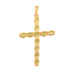 Natürlicher Peridot Kreuz-Anhänger, 925 Silber vergoldet ca. 3,64 ct