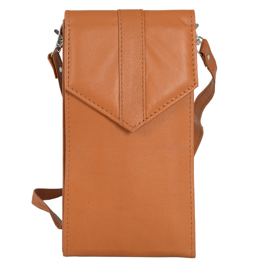 100% echte Leder Crossbody Handy-Brieftasche mit RFID Schutz, Blau