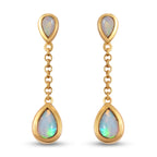 Natürliche, äthiopische Opal-Ohrringe, 925 Silber vergoldet ca. 1,31 ct