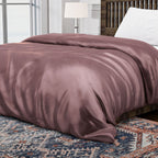 Serenity Night - 100% Maulbeerseide Sommerseidendecke mit Seidenfüllung Daunenkissen und Seidenkissenbezug Mauve