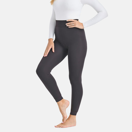 Thermo-Leggings mit Fleecefutter, Braun, Größe L/XL