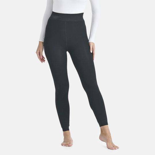 Thermo-Leggings mit Fleecefutter, Schwarz, Größe S/M
