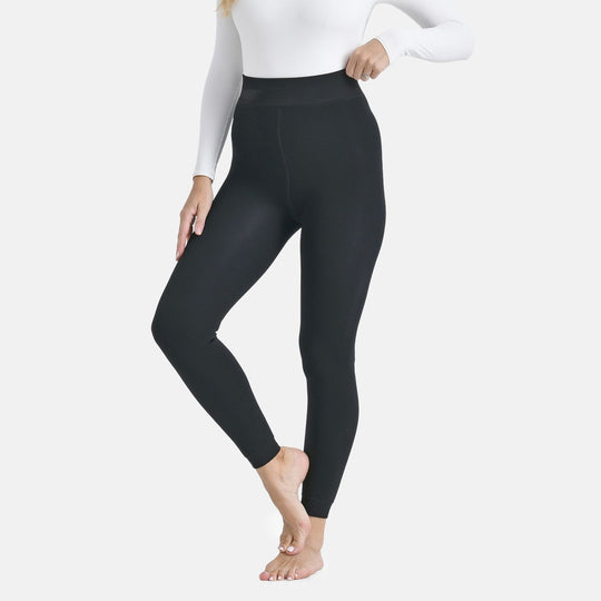 Thermo-Leggings mit Fleecefutter, Schwarz, Größe S/M