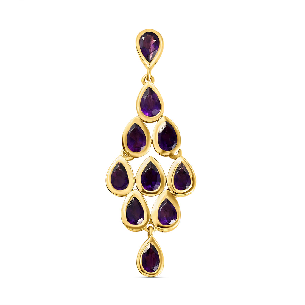 Lusaka Amethyst Anhänger, 925 Silber vergoldet ca. 3,84 ct
