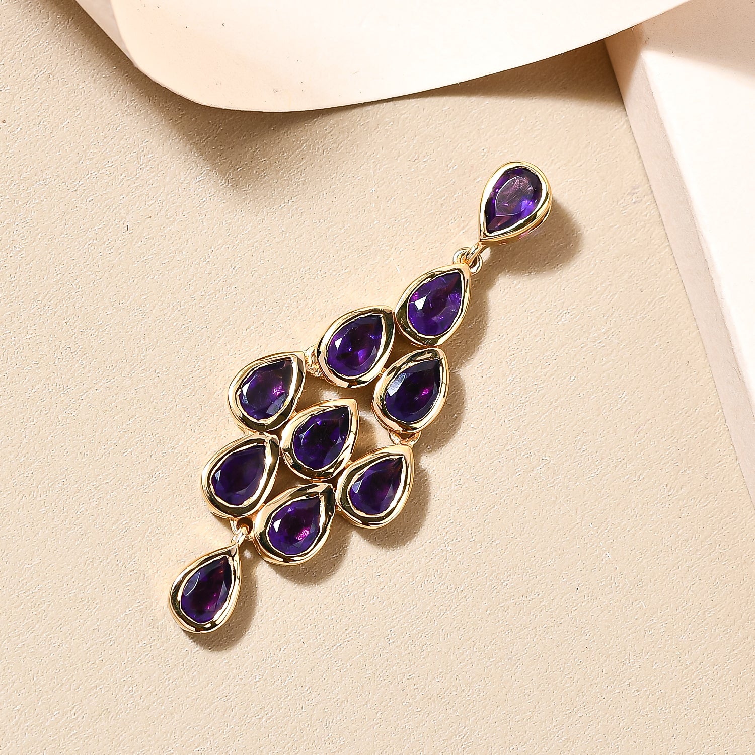 Lusaka Amethyst Anhänger, 925 Silber vergoldet ca. 3,84 ct