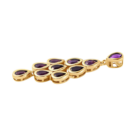 Lusaka Amethyst Anhänger, 925 Silber vergoldet ca. 3,84 ct