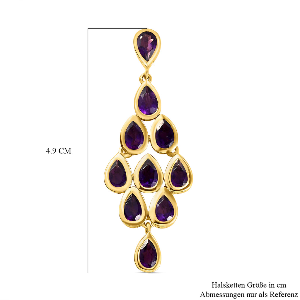Lusaka Amethyst Anhänger, 925 Silber vergoldet ca. 3,84 ct