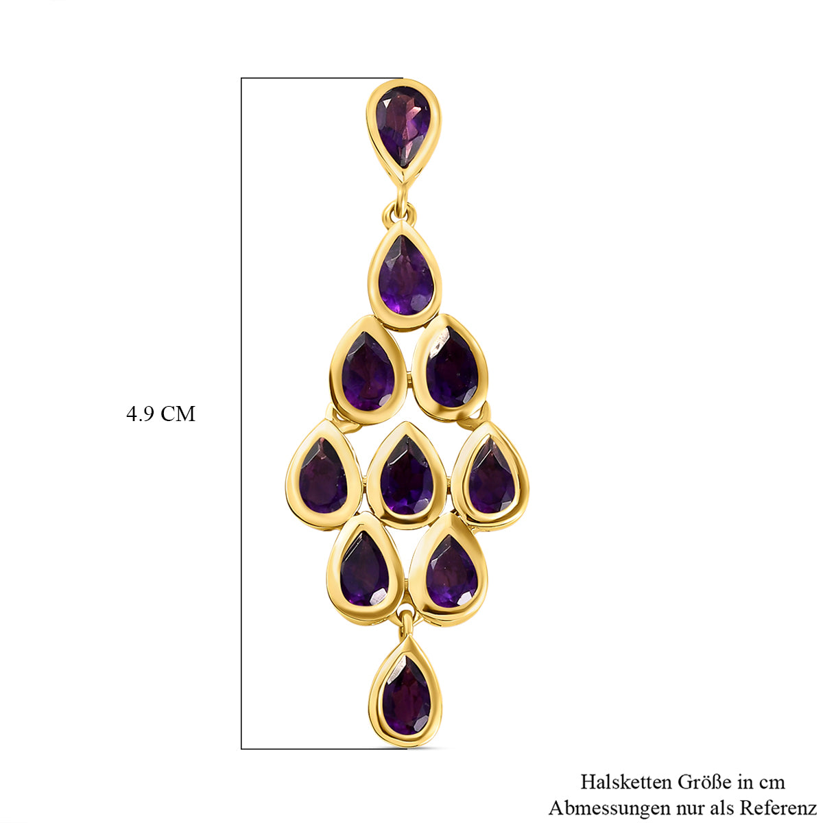 Lusaka Amethyst Anhänger, 925 Silber vergoldet ca. 3,84 ct