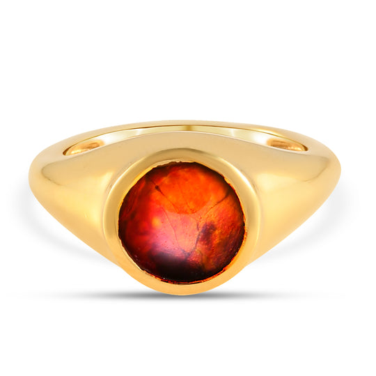 Ammolit Ring 925 Silber Gelbgold Vermeil (Größe 17.00) ca. 2.04 ct