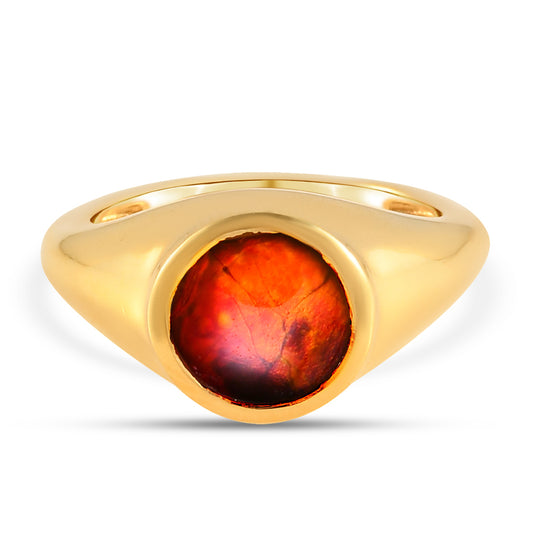 Ammolit Ring 925 Silber Gelbgold Vermeil (Größe 17.00) ca. 2.04 ct
