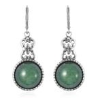 Grüne Aventurin-Ohrringe, Edelstahl ca. 10,50 ct