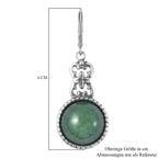 Grüne Aventurin-Ohrringe, Edelstahl ca. 10,50 ct