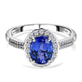 RHAPSODY AAAA Tansanit und Diamant-Ring, VS2 E-F, 950 Platin (Größe 21.00) ca. 3.31 ct