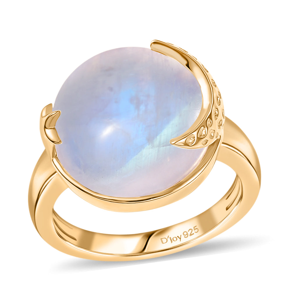 D'Joy AA Regenbogen Mondstein Ring und Anhänger mit 50cm Kette