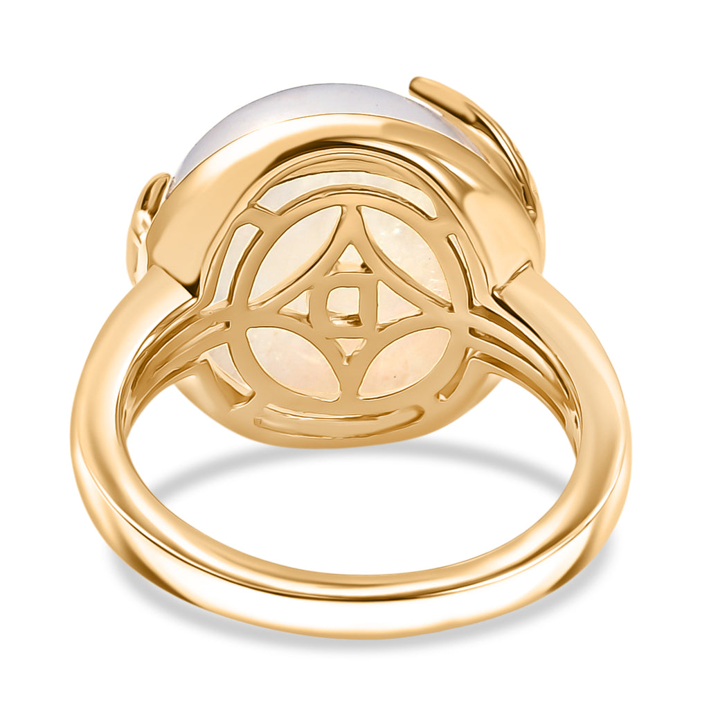D'Joy AA Regenbogen Mondstein Ring und Anhänger mit 50cm Kette