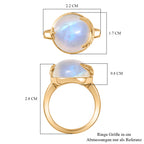 D'Joy AA Regenbogen Mondstein Ring und Anhänger mit 50cm Kette