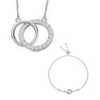 Moissanit Duo: 45cm Halskette und 19cm Armband