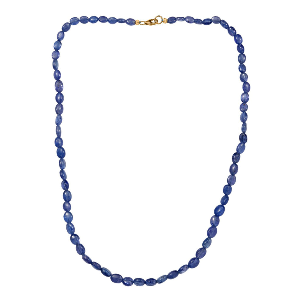 AAA Tansanit 45cm Halskette und 19cm Armband in 585 Gold