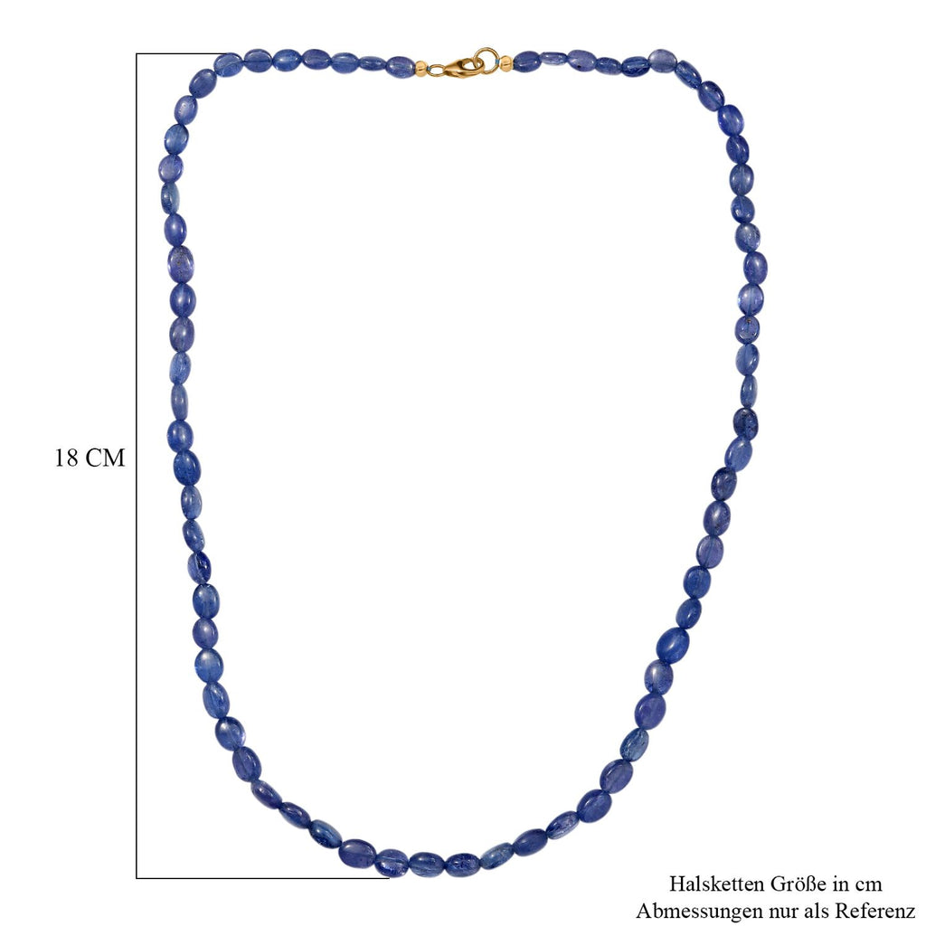 AAA Tansanit 45cm Halskette und 19cm Armband in 585 Gold