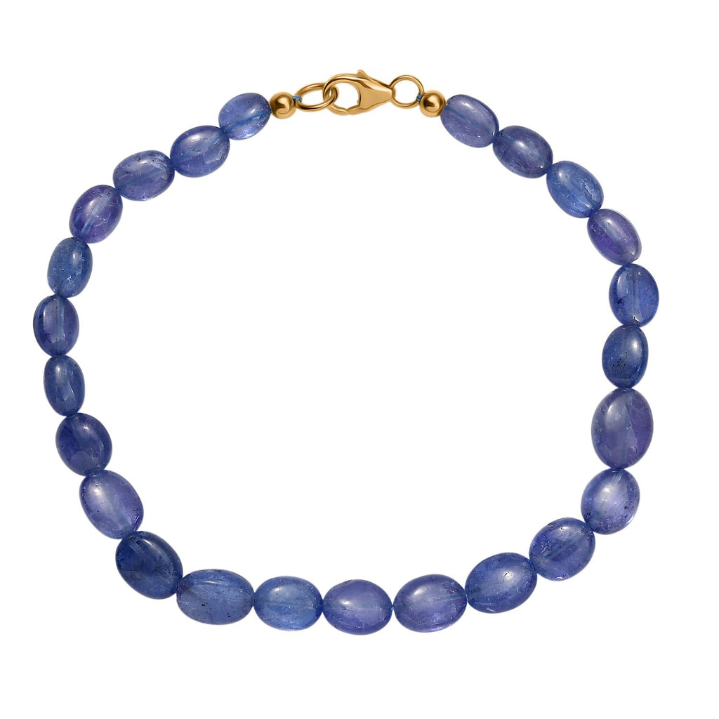 AAA Tansanit 45cm Halskette und 19cm Armband in 585 Gold