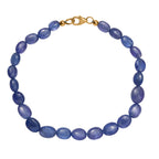 AAA Tansanit 45cm Halskette und 19cm Armband in 585 Gold