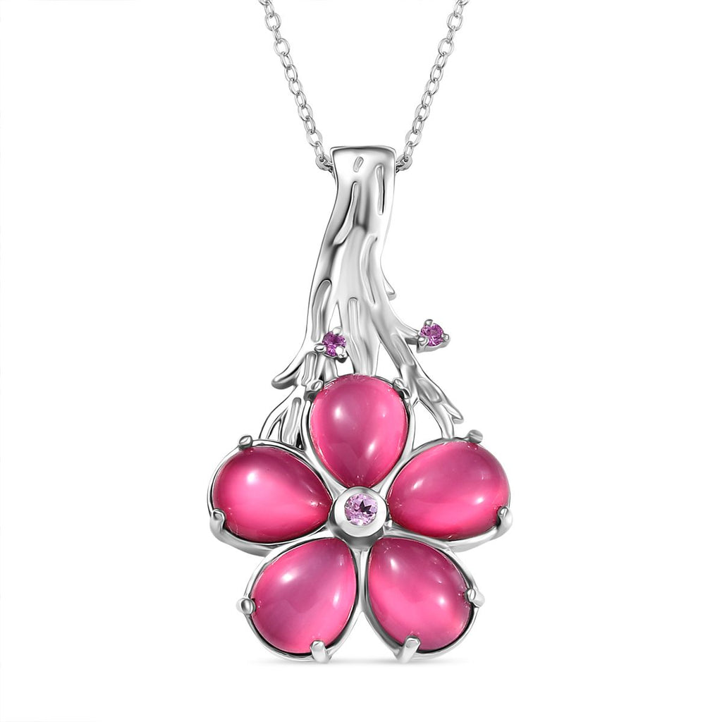 GP Italian Garden Kollektion - Maulbeer Mondstein, Rosa und blaues Saphir Schmuckset
