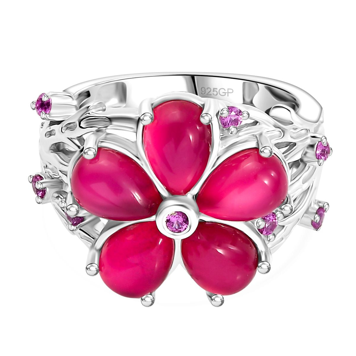 GP Italian Garden Kollektion - Maulbeer Mondstein, Rosa und blaues Saphir Schmuckset