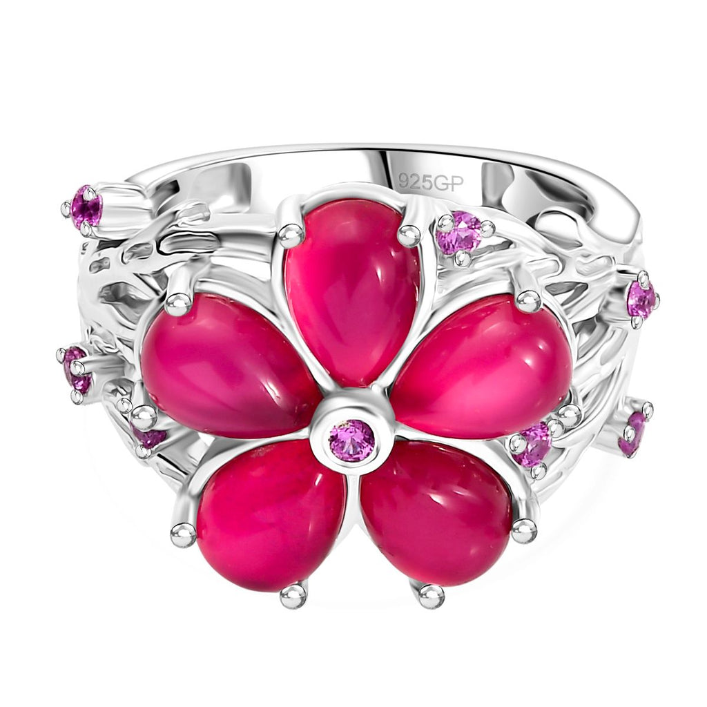 GP Italian Garden Kollektion - Maulbeer Mondstein, Rosa und blaues Saphir Schmuckset