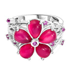 GP Italian Garden Kollektion - Maulbeer Mondstein, Rosa und blaues Saphir Schmuckset