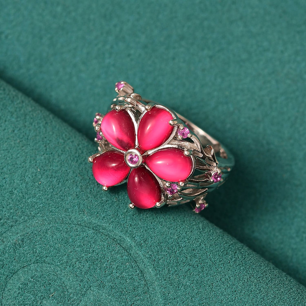 GP Italian Garden Kollektion - Maulbeer Mondstein, Rosa und blaues Saphir Schmuckset