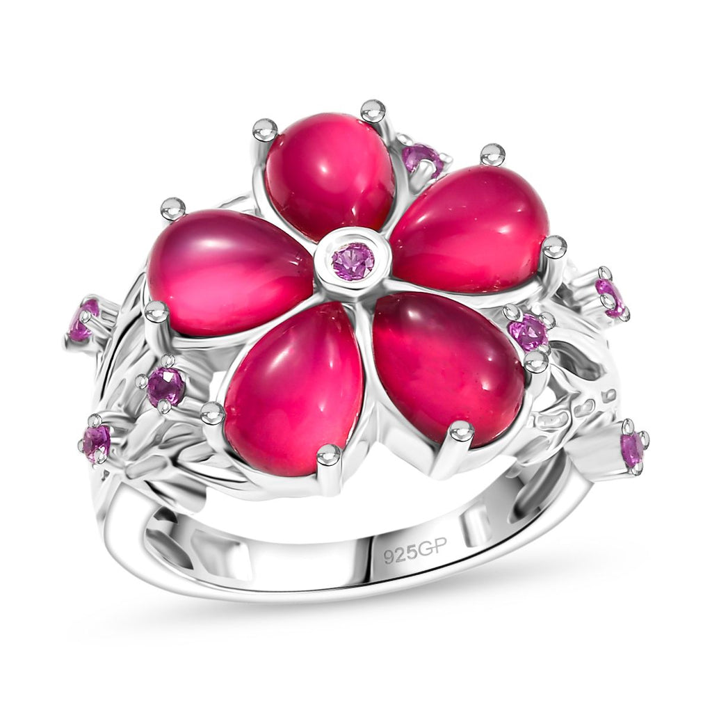 GP Italian Garden Kollektion - Maulbeer Mondstein, Rosa und blaues Saphir Schmuckset