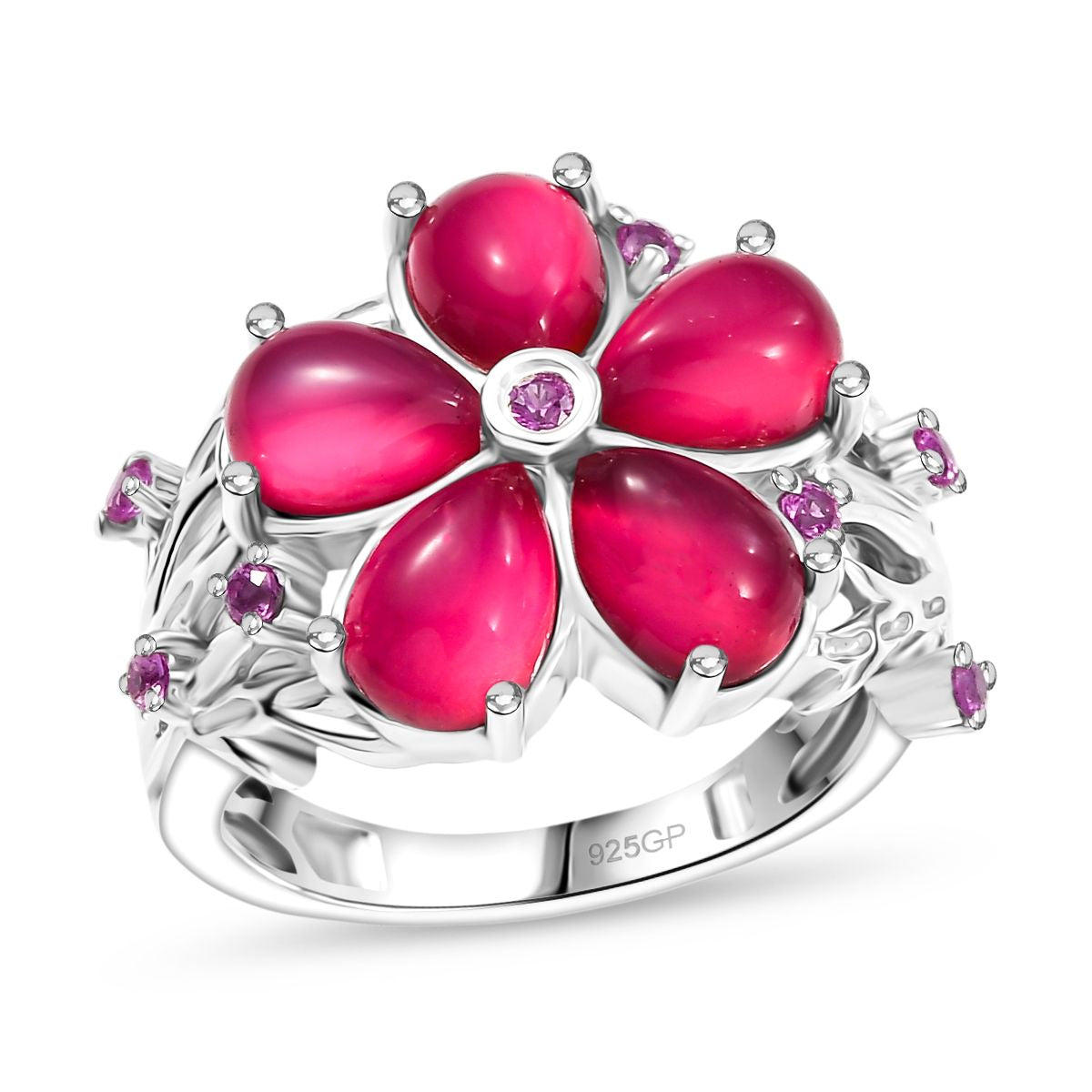 GP Italian Garden Kollektion - Maulbeer Mondstein, Rosa und blaues Saphir Schmuckset
