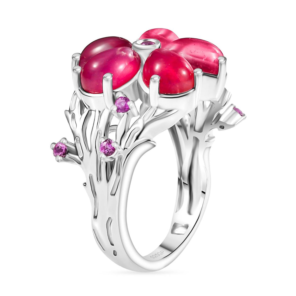 GP Italian Garden Kollektion - Maulbeer Mondstein, Rosa und blaues Saphir Schmuckset