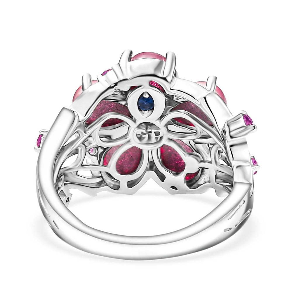 GP Italian Garden Kollektion - Maulbeer Mondstein, Rosa und blaues Saphir Schmuckset