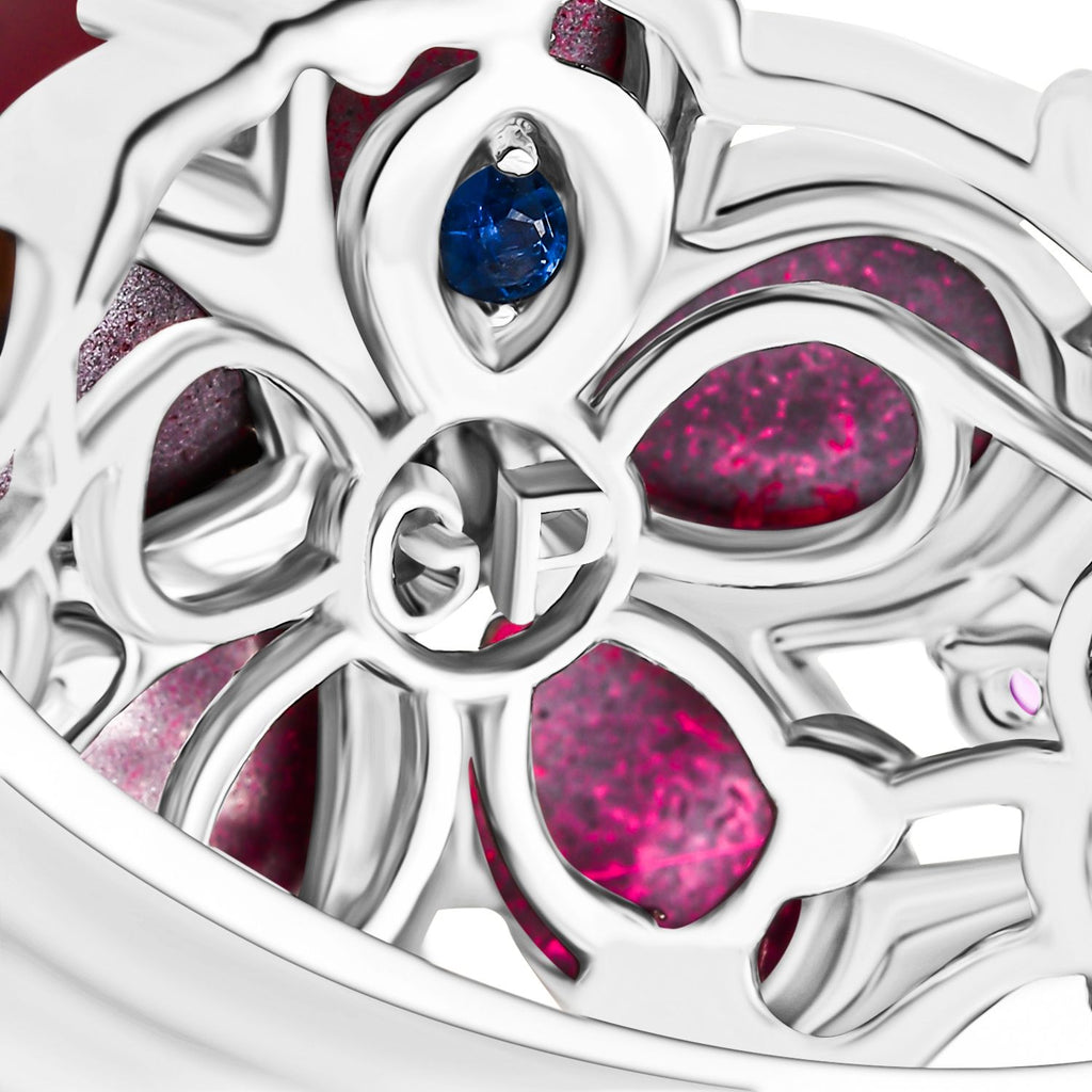 GP Italian Garden Kollektion - Maulbeer Mondstein, Rosa und blaues Saphir Schmuckset