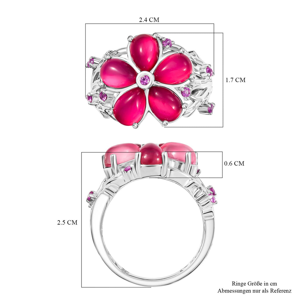 GP Italian Garden Kollektion - Maulbeer Mondstein, Rosa und blaues Saphir Schmuckset