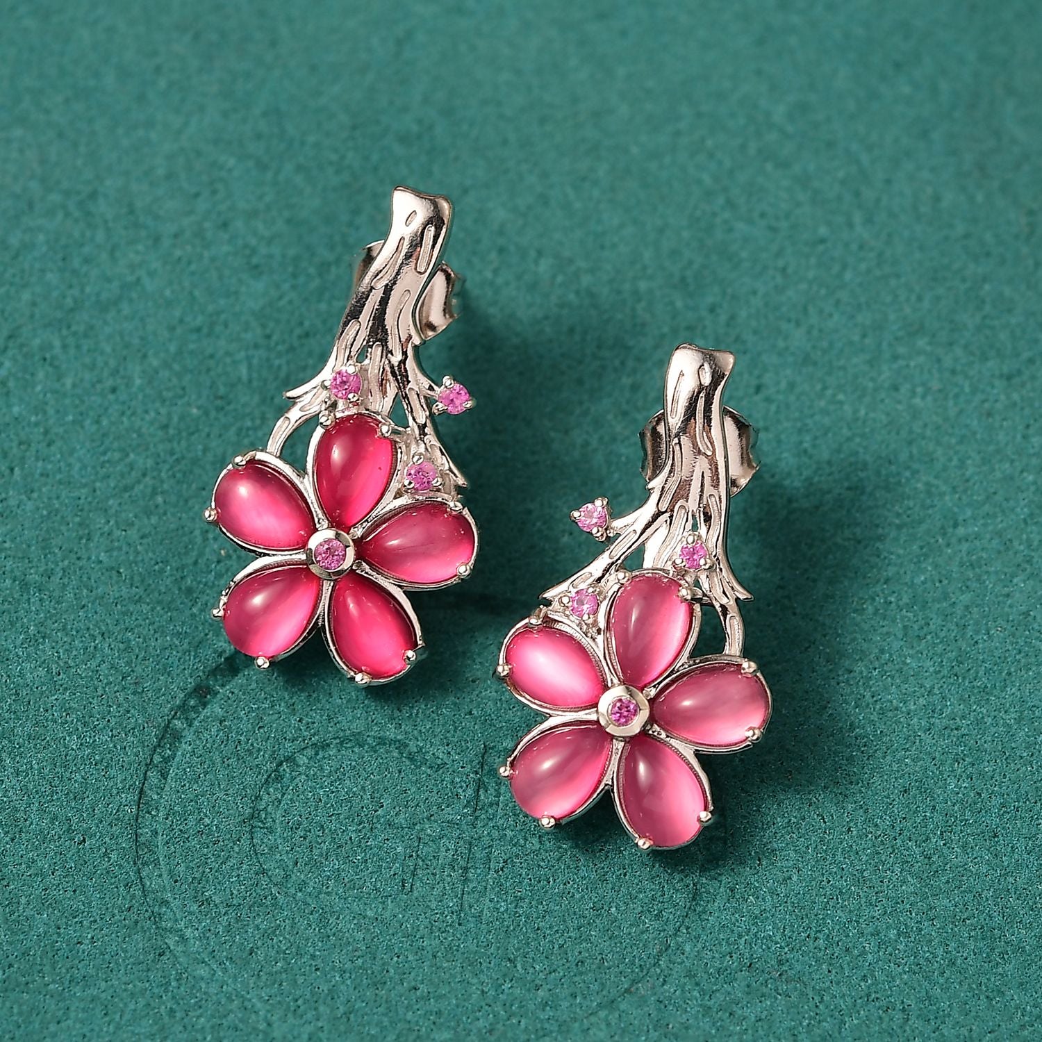 GP Italian Garden Kollektion - Maulbeer Mondstein, Rosa und blaues Saphir Schmuckset